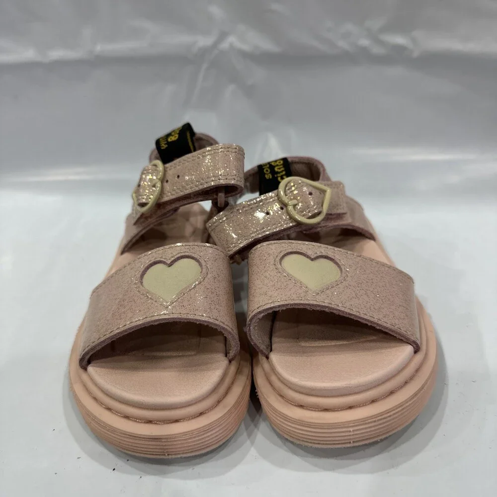 Dr. Martens Marlowe Hearts Sandals Toddlers Girls 9 Powder Pink Glitter EBS2723